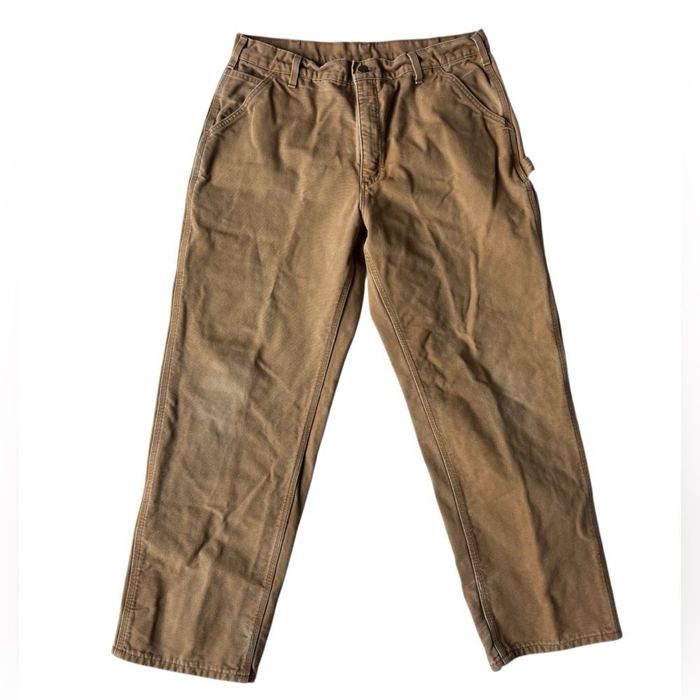 VINTAGE CARHARTT PLAID LINING CARGO WORK PANTS 38 x 32